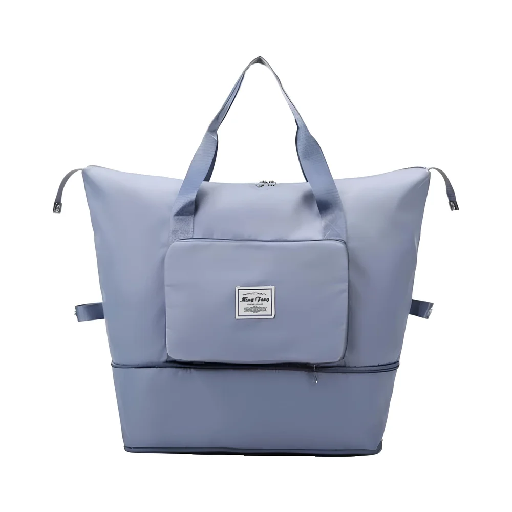 Bolsa de Viagem Mochila Dobrável Grande Impermeável Azul