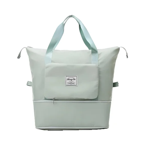 Bolsa de Viagem Mochila Dobrável Grande Impermeável Verde Claro