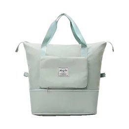 Bolsa de Viagem Mochila Dobrável Grande Impermeável Verde Claro