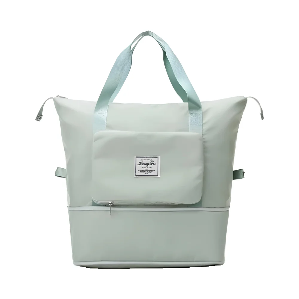 Bolsa de Viagem Mochila Dobrável Grande Impermeável Verde Claro