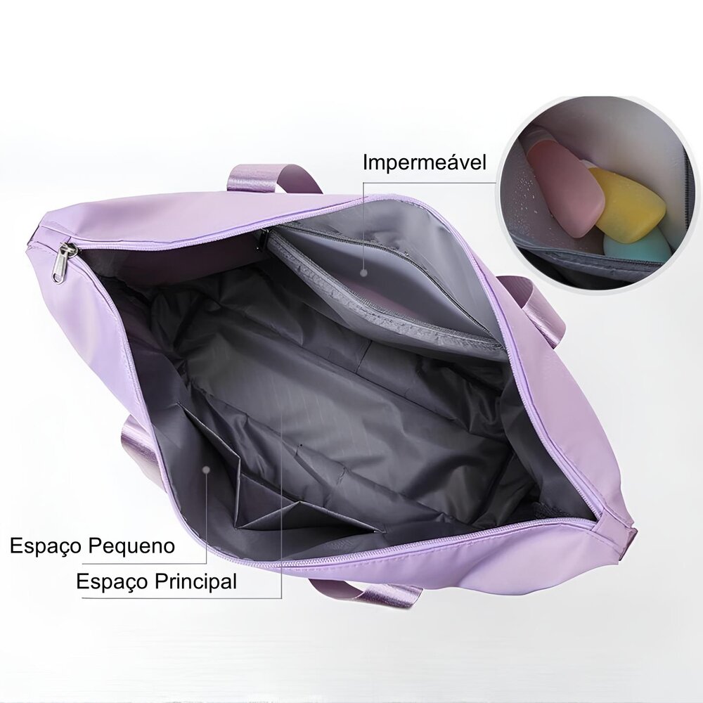 Bolsa de Viagem Mochila Dobrável Grande Impermeável Rosa
