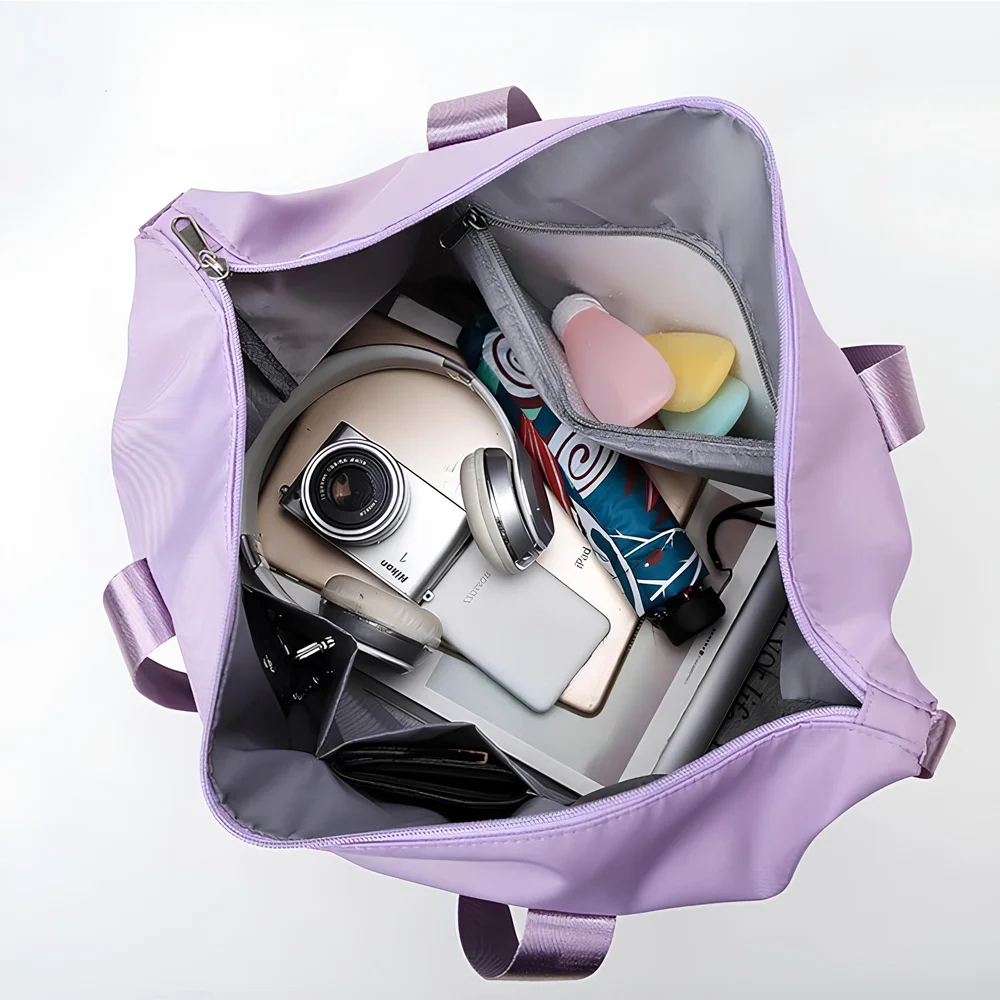 Bolsa de Viagem Mochila Dobrável Grande Impermeável Rosa