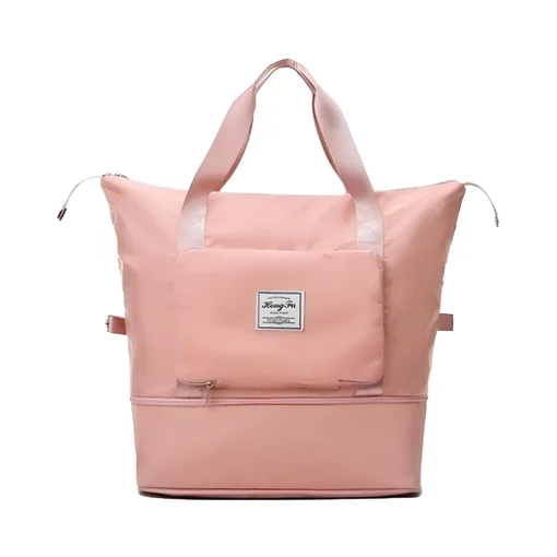 Bolsa de Viagem Mochila Dobrável Grande Impermeável Rosa
