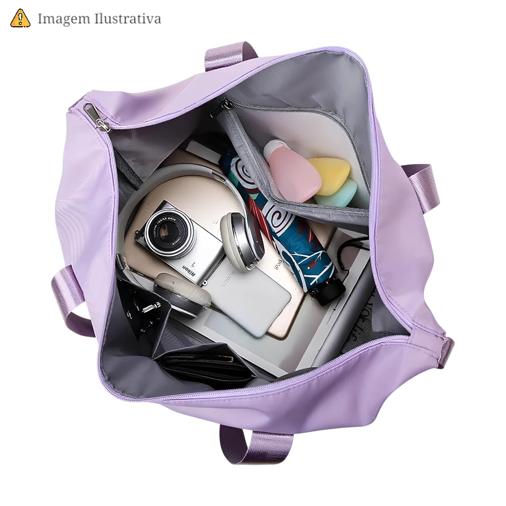 Bolsa de Viagem Mochila Dobrável Grande Impermeável Cinza