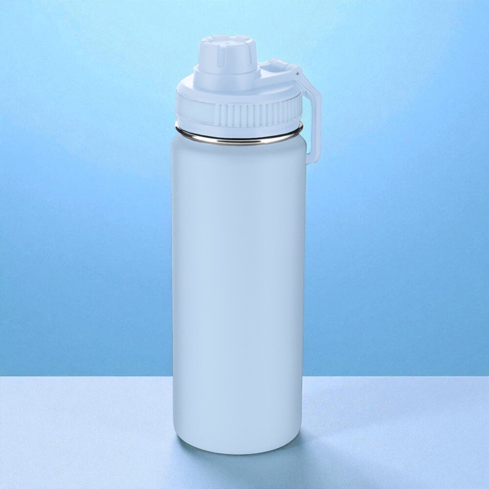 Garrafa com Alça e Bico 570ml Parede Dupla Azul Ciano