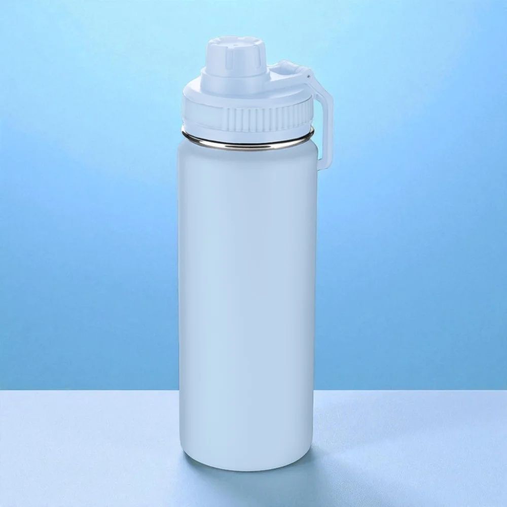 Garrafa com Alça e Bico 570ml Parede Dupla Azul Ciano