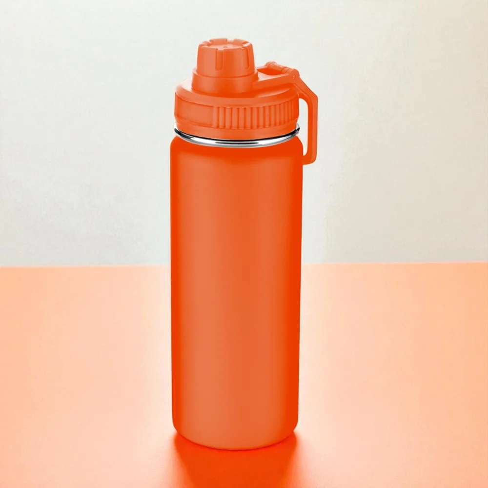 Garrafa com Alça e Bico 570ml Parede Dupla Laranja