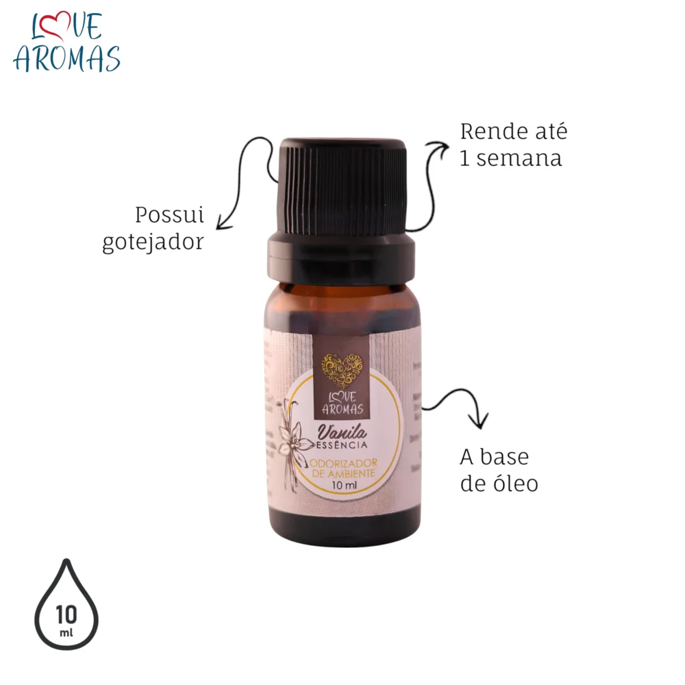 Essência Aromática Vanila 10ml Love Aromas para Difusor Elétrico