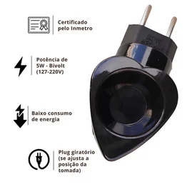 Aromatizador Difusor Elétrico de Essências Love Aromas Bivolt Preto