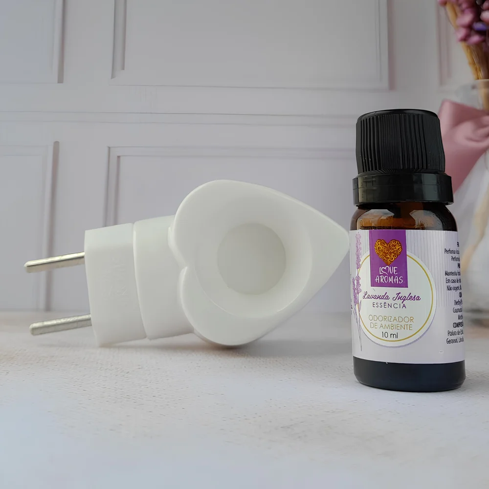 Kit Difusor Elétrico + 2 Essências Aromáticas Floral Brisa Bivolt Branco