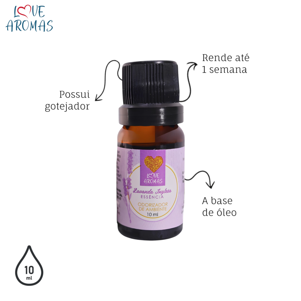 Essência Aromática Lavanda Inglesa 10ml Love Aromas para Difusor Elétrico