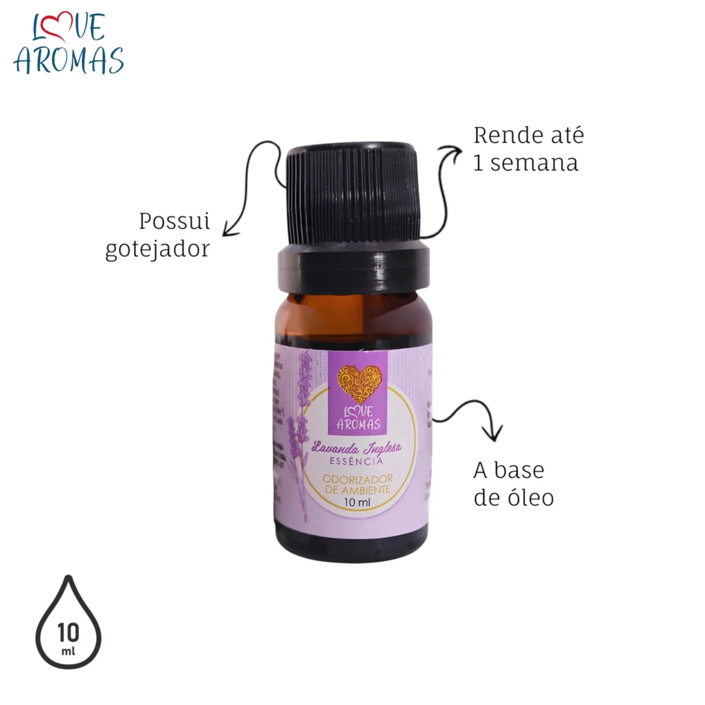 Essência Aromática Lavanda Inglesa 10ml Love Aromas para Difusor Elétrico
