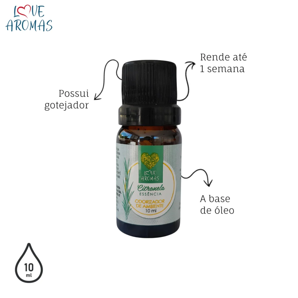 Essência Aromática Citronela 10ml Love Aromas para Difusor Elétrico