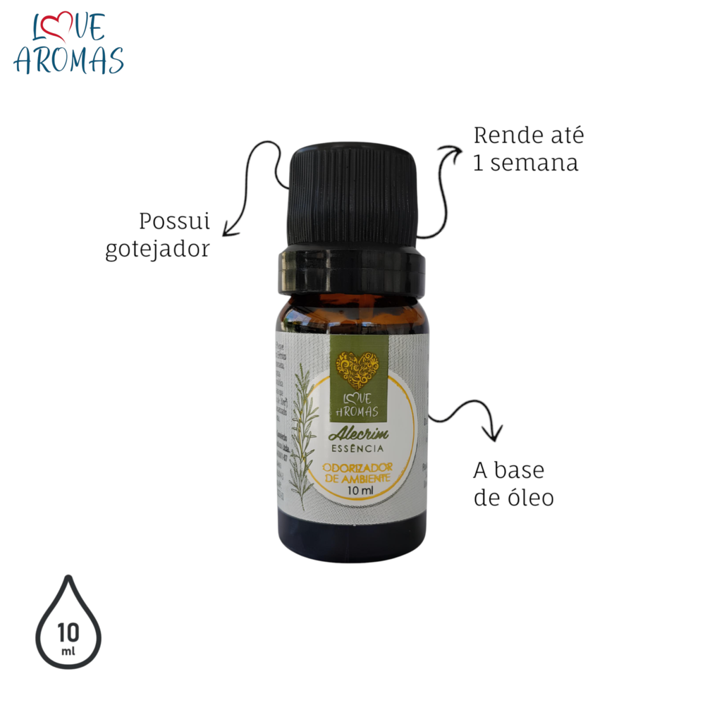 Essência Aromática Alecrim 10ml Love Aromas para Difusor Elétrico