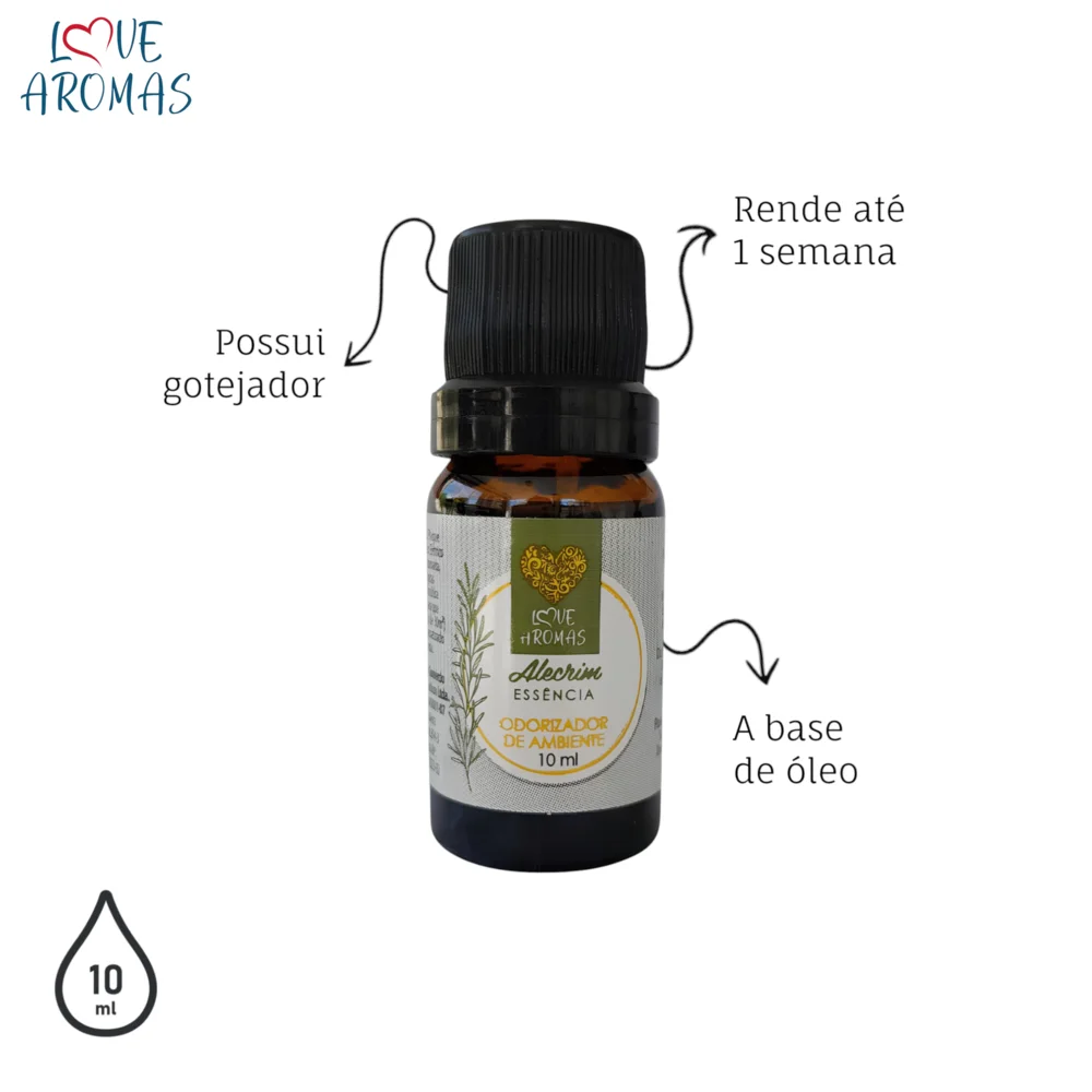 Essência Aromática Alecrim 10ml Love Aromas para Difusor Elétrico