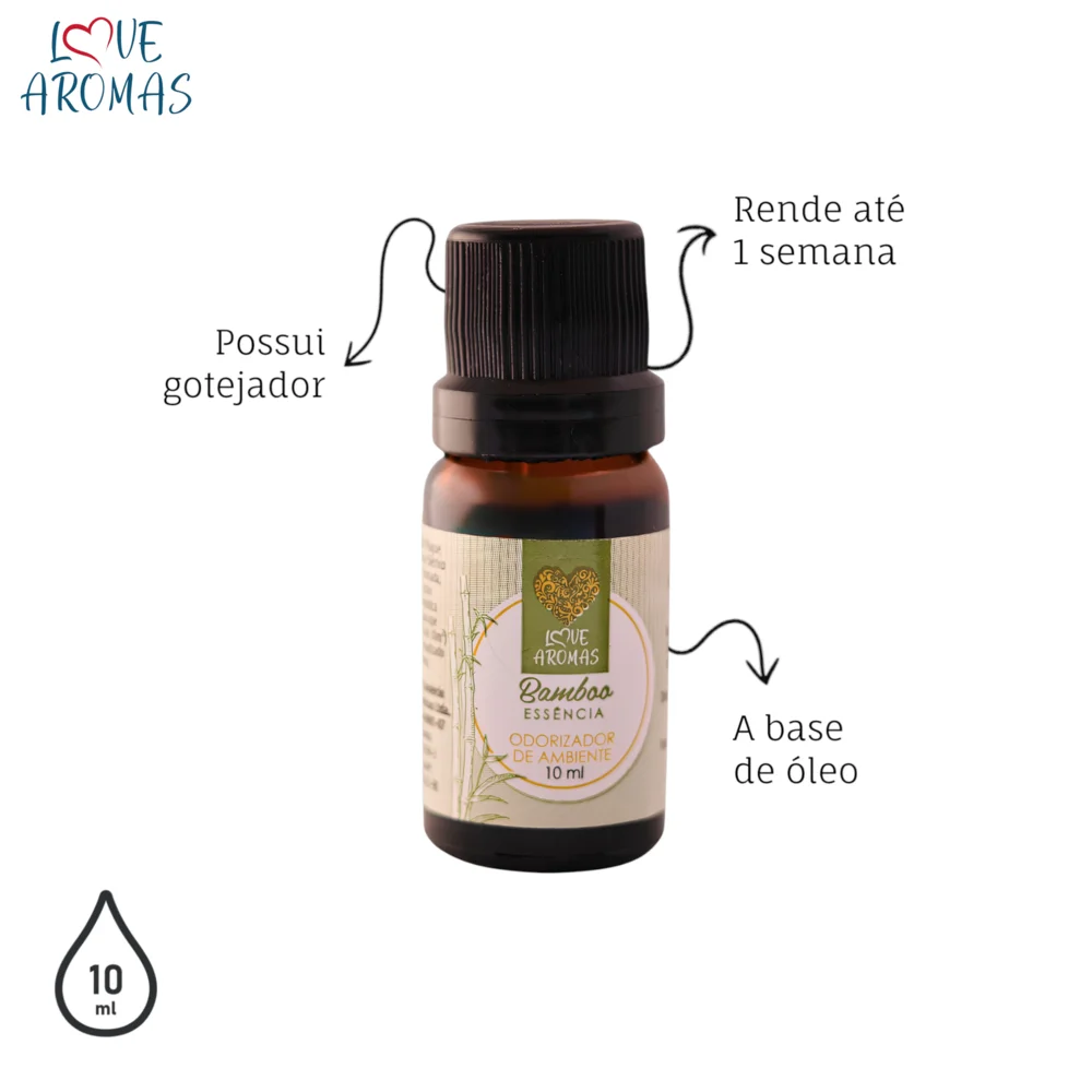 Essência Aromática Bamboo 10ml Love Aromas para Difusor Elétrico
