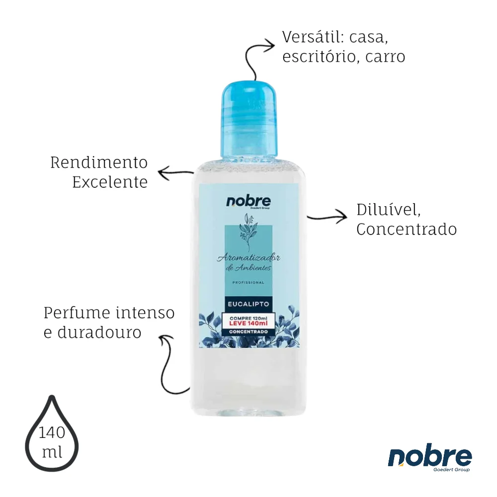 Aromatizante de Ambiente 140ml Nobre - Eucalipto Concentrado, Perfume Duradouro