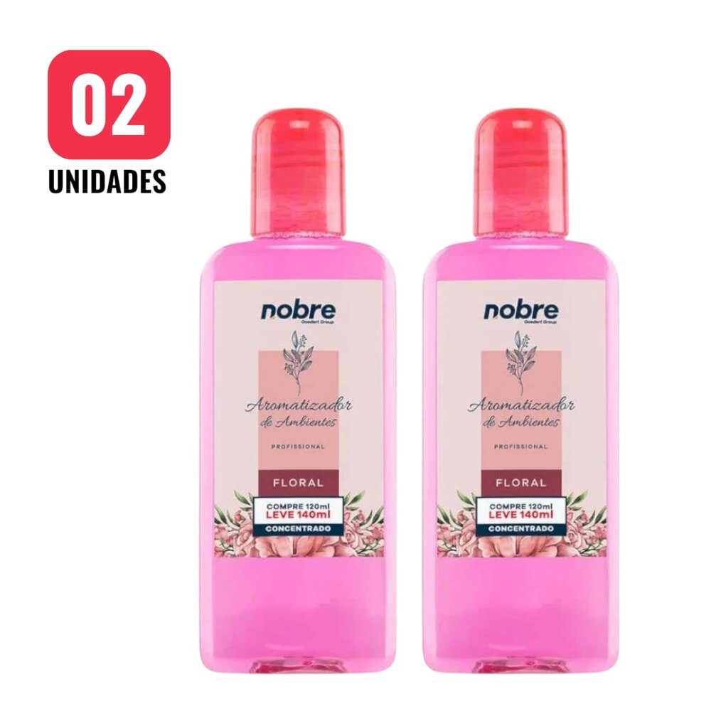Kit 2 Aromatizantes de Ambiente 140ml Nobre - Floral Concentrado, Perfume Duradouro