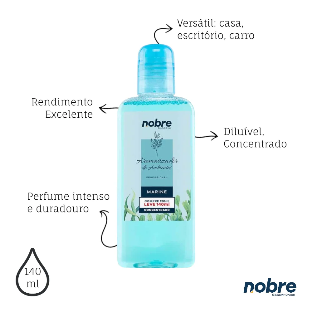 Aromatizante de Ambiente 140ml Nobre - Marine Concentrado, Perfume Duradouro