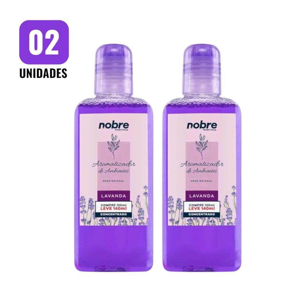 Kit 2 Aromatizantes de Ambiente 140ml Nobre - Lavanda Concentrado, Perfume Duradouro
