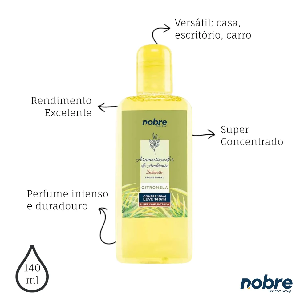 Aromatizante de Ambiente 140ml Nobre - Citronela Super Concentrado, Perfume Duradouro