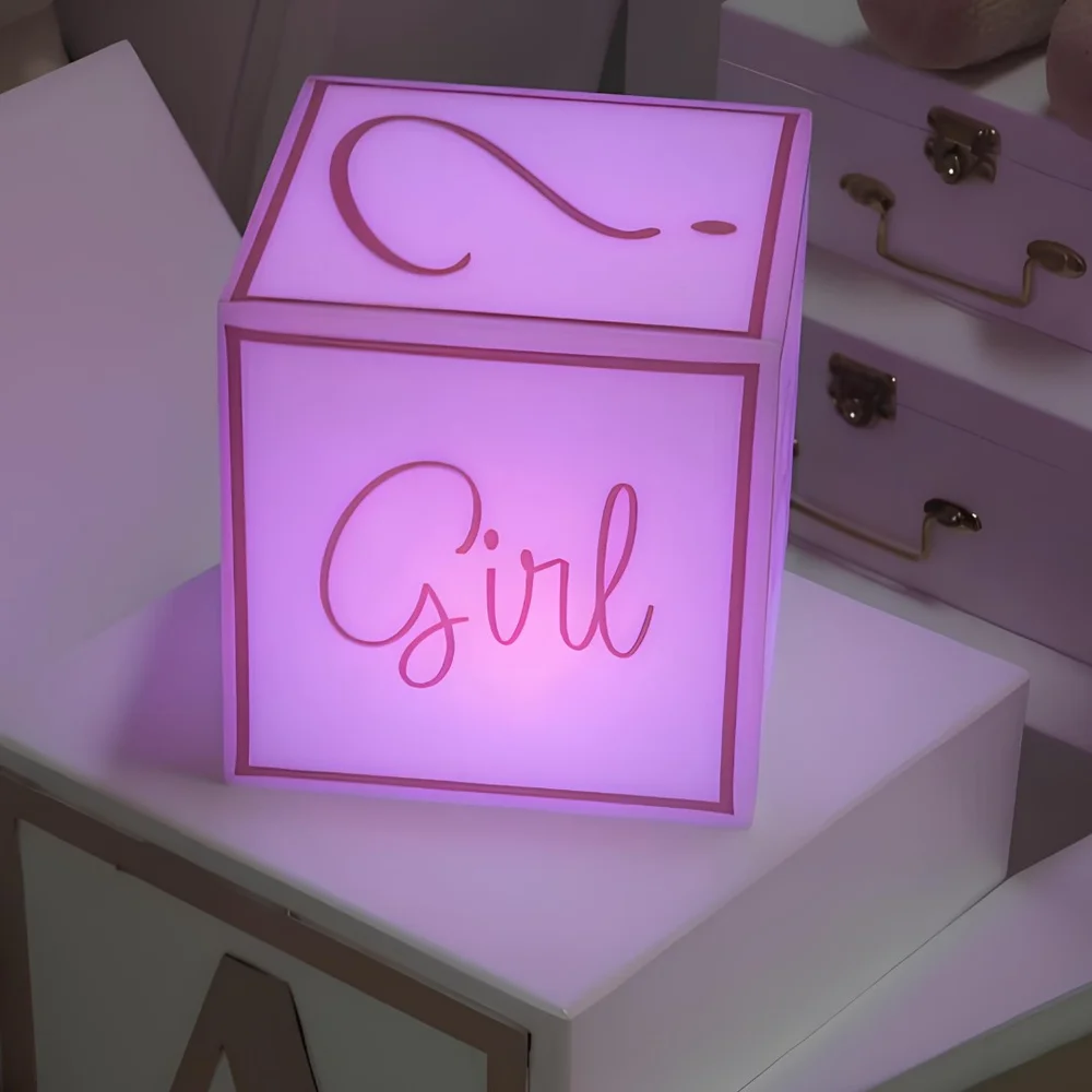 Cubo Iluminado para Chá Revelação com Fio - Boy or Girl?