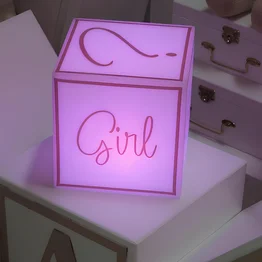 Cubo Iluminado para Chá Revelação sem Fio - Boy or Girl?