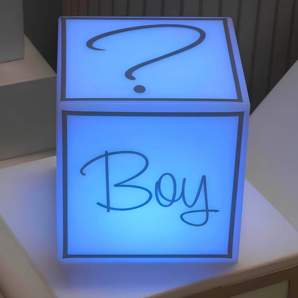 Cubo Iluminado para Chá Revelação sem Fio - Boy or Girl?