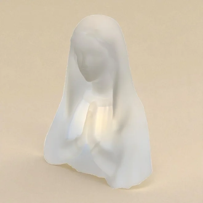 Luminária Busto Nossa Senhora Bivolt Decoração Oratório Branca
