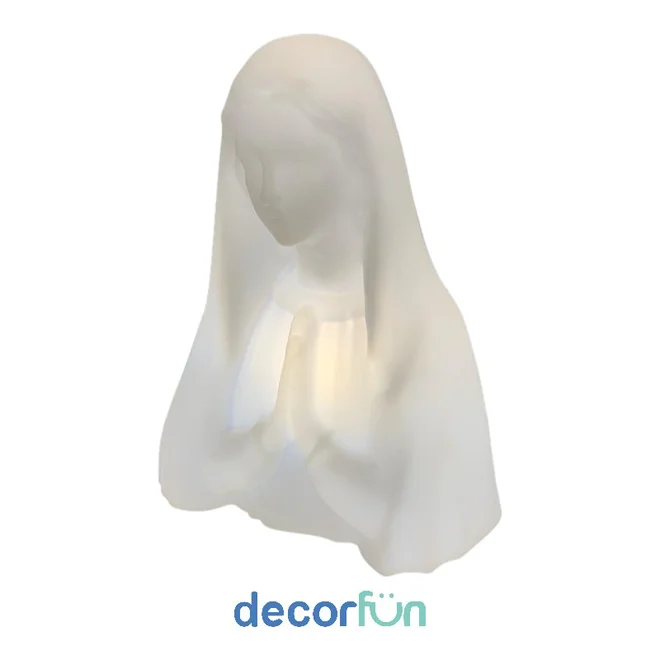 Luminária Busto Nossa Senhora Bivolt Decoração Oratório Branca