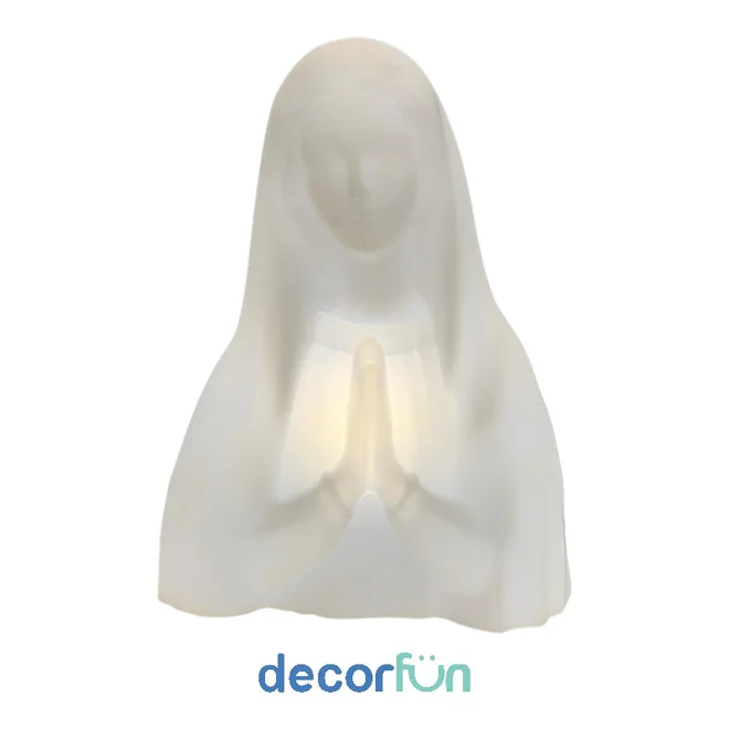 Luminária Busto Nossa Senhora Bivolt Decoração Oratório Branca