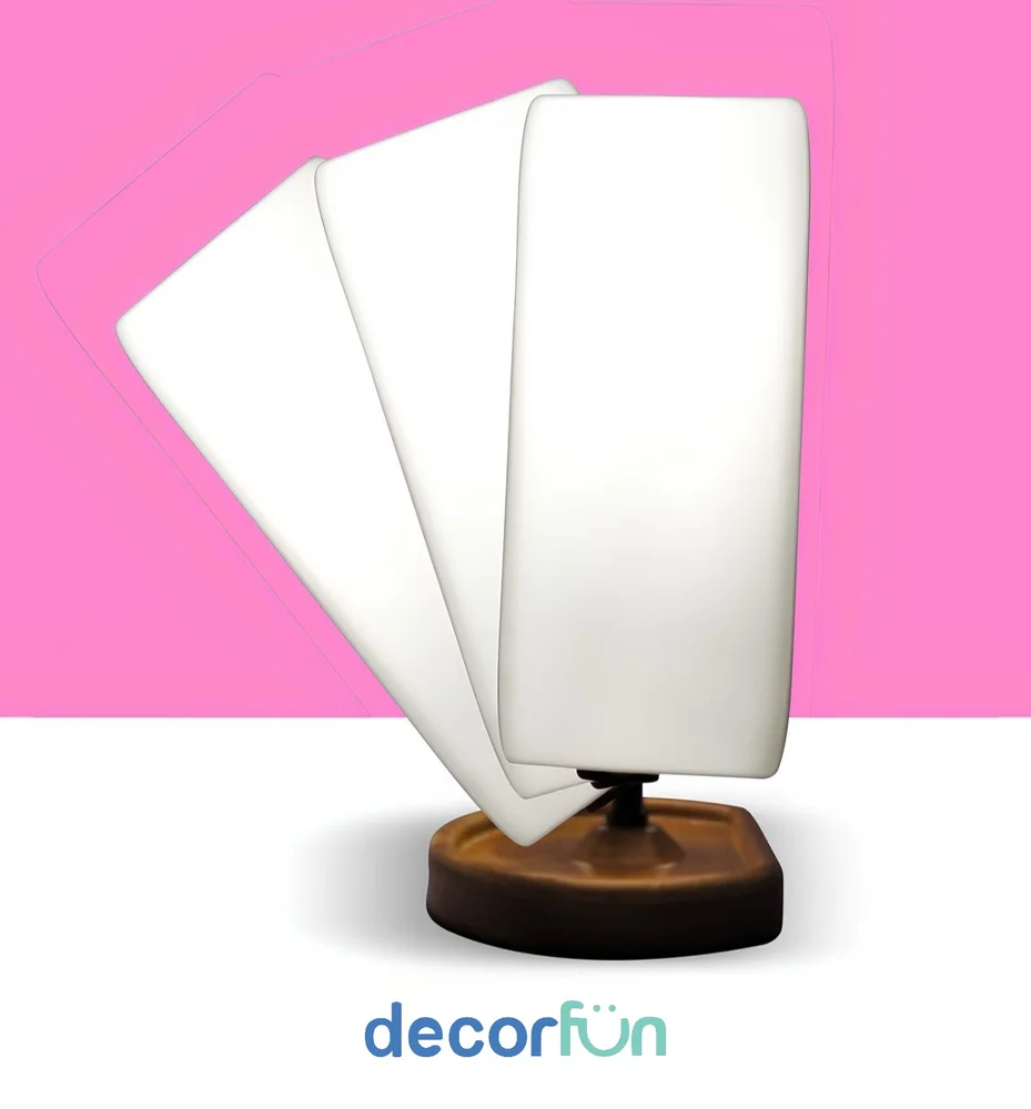 Espelho Maquiagem Iluminado Articulado com Aumento Base de Madeira