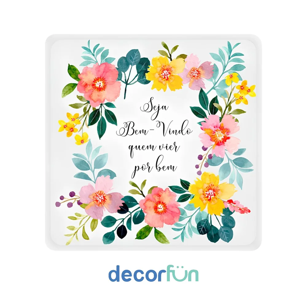 Enfeite de Porta Iluminado Quadrado Seja Bem-Vindo Bivolt