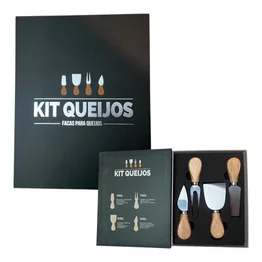 Kit com 4 Peças para Queijo com Caixa Criativa Fromelier Sortido
