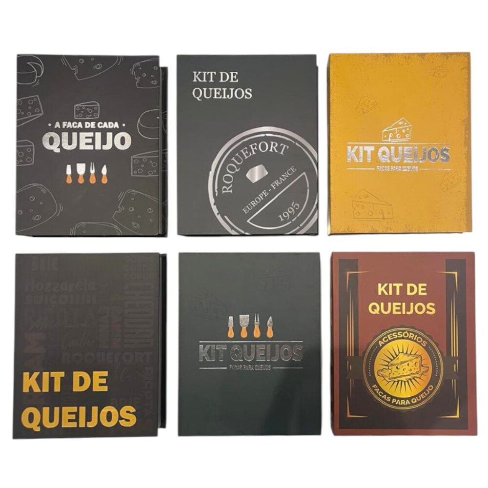 Kit com 4 Peças para Queijo com Caixa Criativa Fromelier Sortido