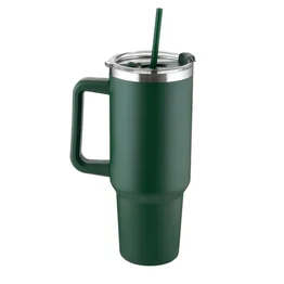 Garrafa Canecão em Inox Parede Dupla 1300ml com Alça e Canudo Verde