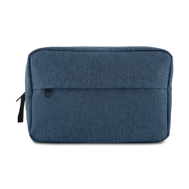 Necessaire Grande em Poliéster com Alça e Zíper 3L Azul