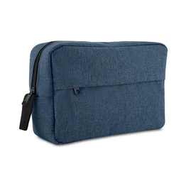 Necessaire Grande em Poliéster com Alça e Zíper 3L Azul