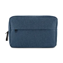 Necessaire Grande em Poliéster com Alça e Zíper 3L Azul