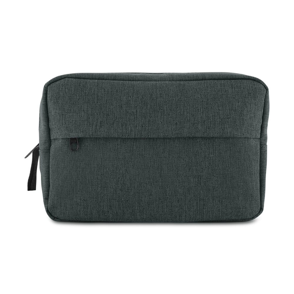 Necessaire Grande em Poliéster com Alça e Zíper 3L Preta