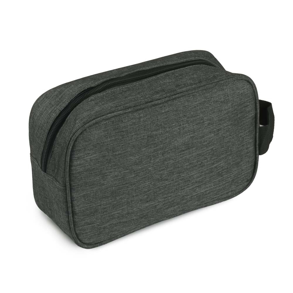 Necessaire Grande em Poliéster com Alça e Zíper 4L Preta
