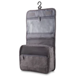 Necessaire Grande com Cabide Poliéster Cinza para Viagens