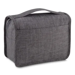 Necessaire Grande com Cabide Poliéster Cinza para Viagens