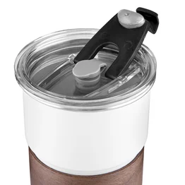 Copo de Café com Canudo em Inox Hermético 250ml Branco