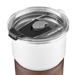 Copo de Café com Canudo em Inox Hermético 250ml Branco