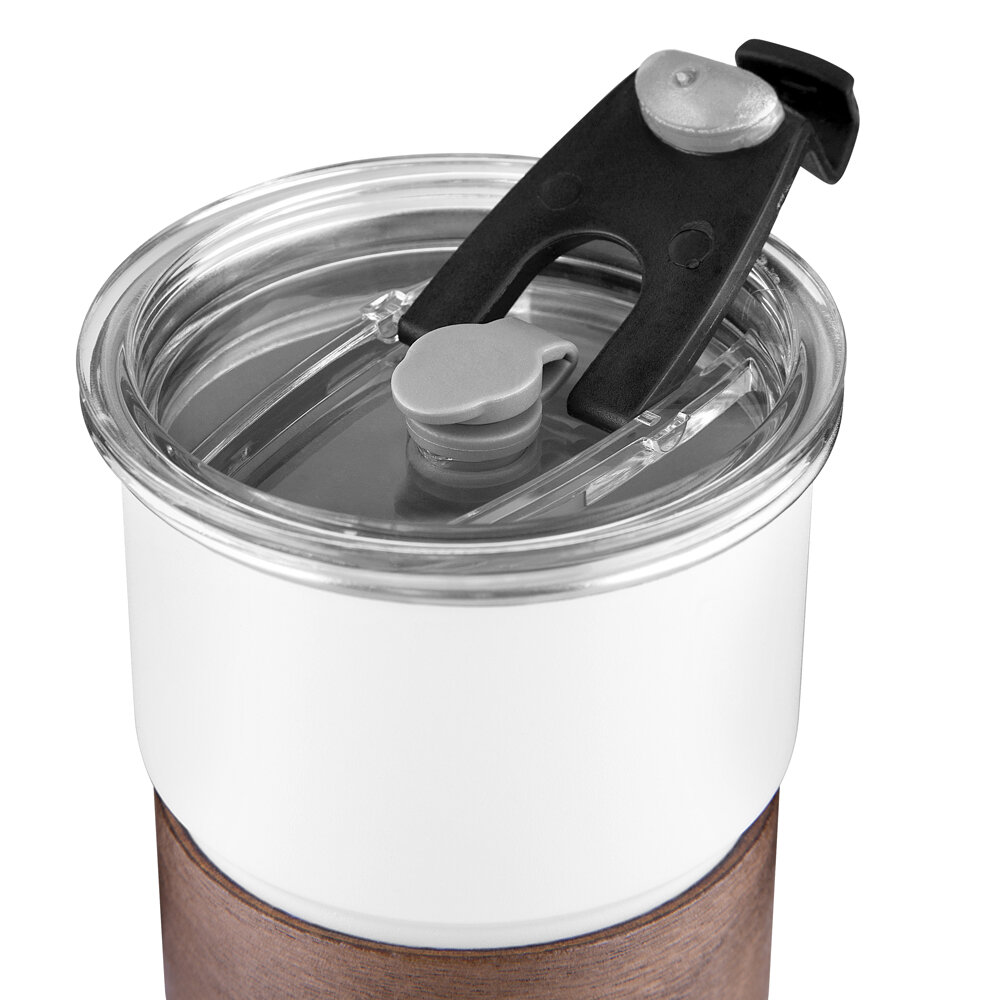 Copo de Café com Canudo em Inox Hermético 250ml Branco