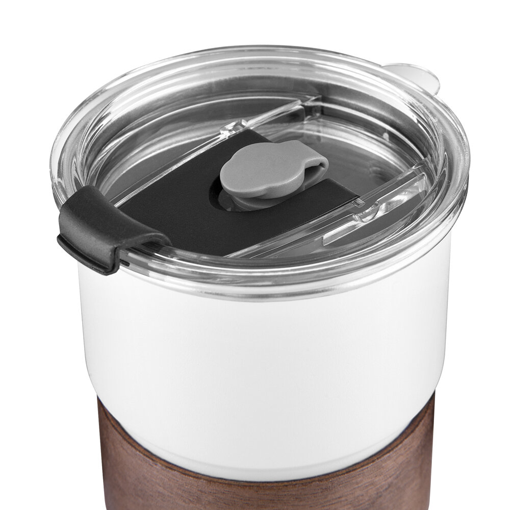Copo de Café com Canudo em Inox Hermético 250ml Branco