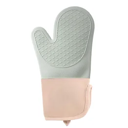 Luva de Silicone Térmica Resistente ao Calor com Forro de Algodão - Verde