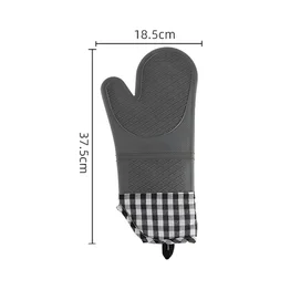 Luva de Silicone Térmica Resistente ao Calor Xadrez - Cinza