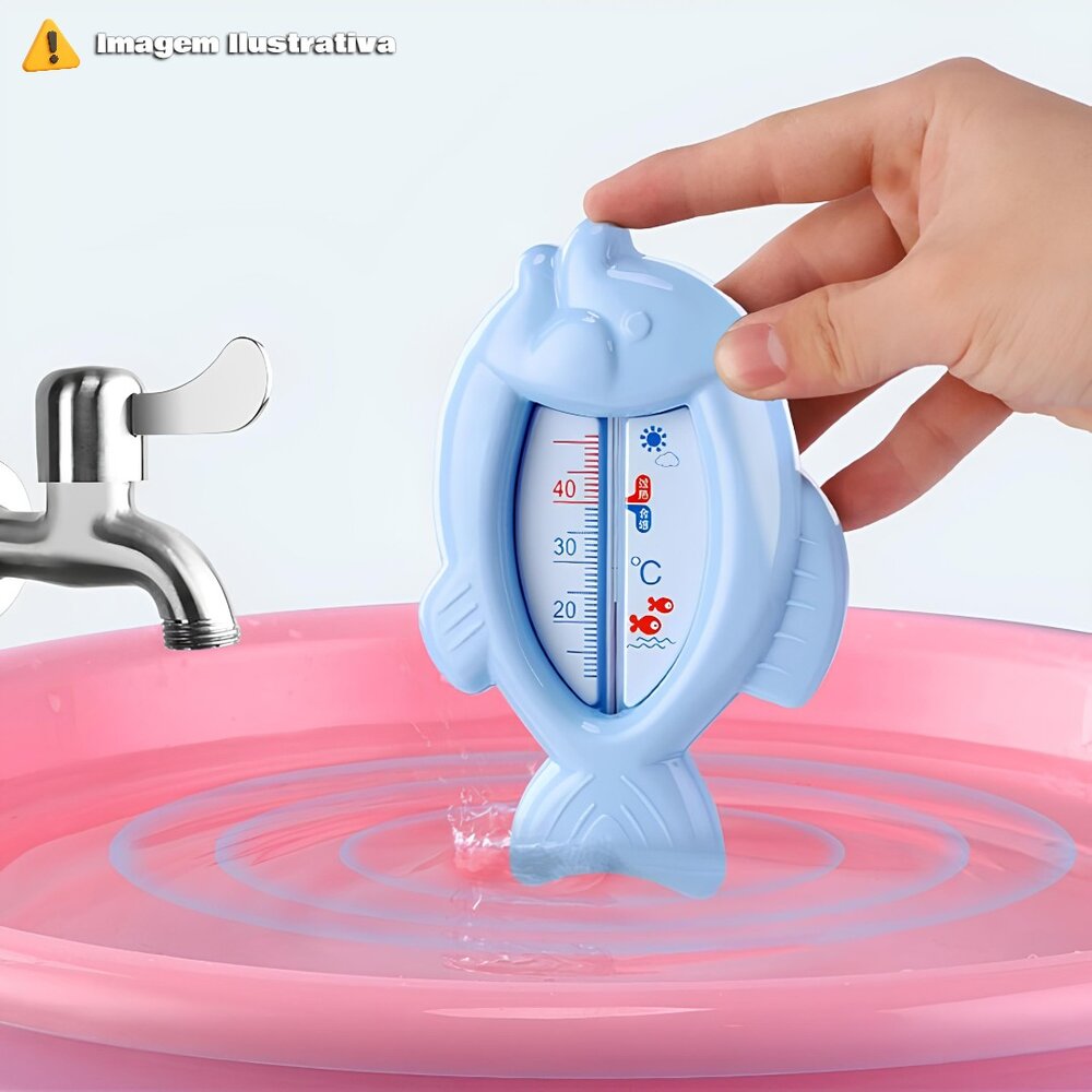 Termômetro de Banho Bebê Infantil Monitor Temperatura da Água - Peixe Rosa